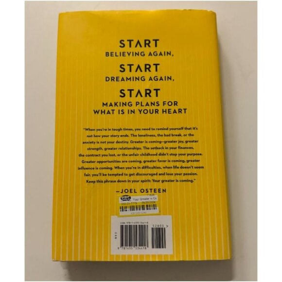 Your Greater Is Coming By Joel Osteen Hardcover Book - Picture 2 of 3